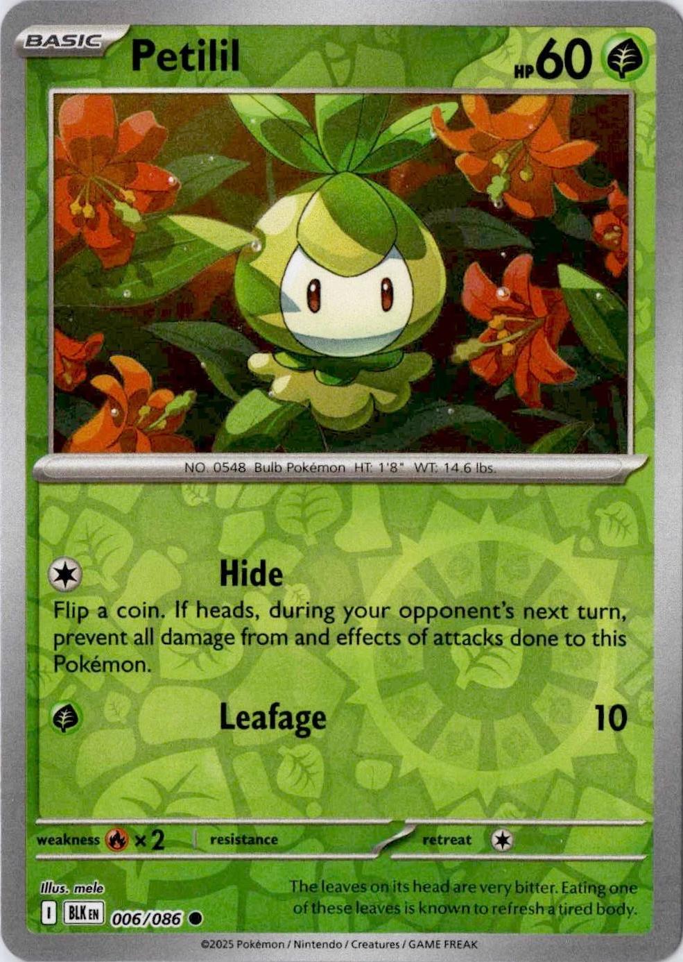 Black Bolt Petilil [Reverse] Pokémon card